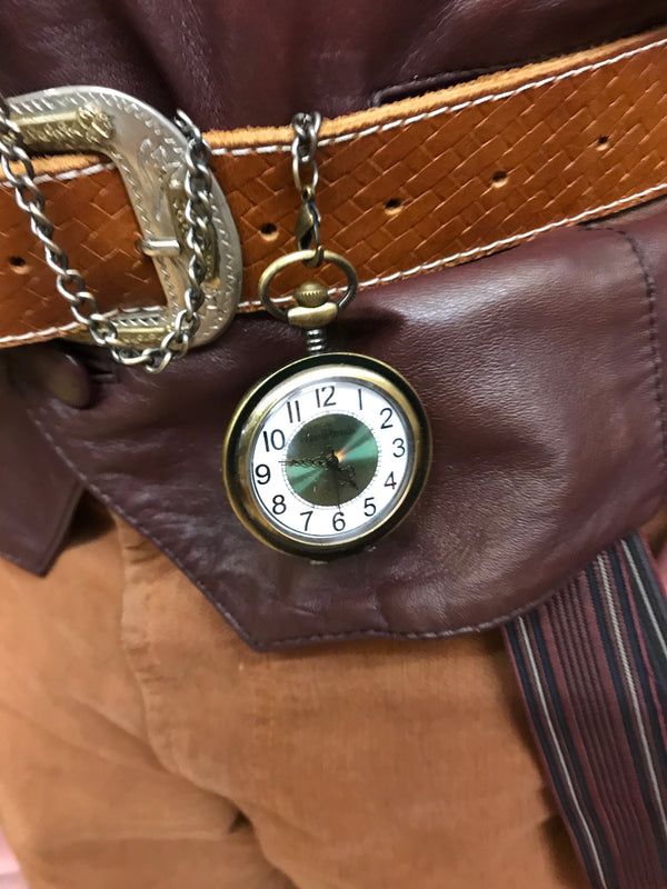 Komplettes Steampunk Kostüm Herren XL – Lederweste, Hose, Gamaschen & Accessoires