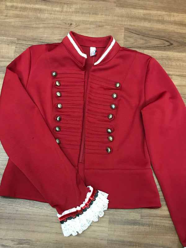 steampunk damen jacke rot