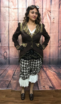 Steampunk-Damenkostüm, Oufit mit Bloomers, Jacke, Bluse, Gr.42