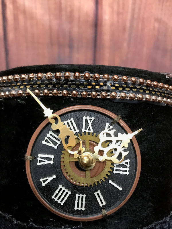 Antiker Steampunk Zyliner Hut aus Maulwurfsfell Gr.56  hochwertig Unikat