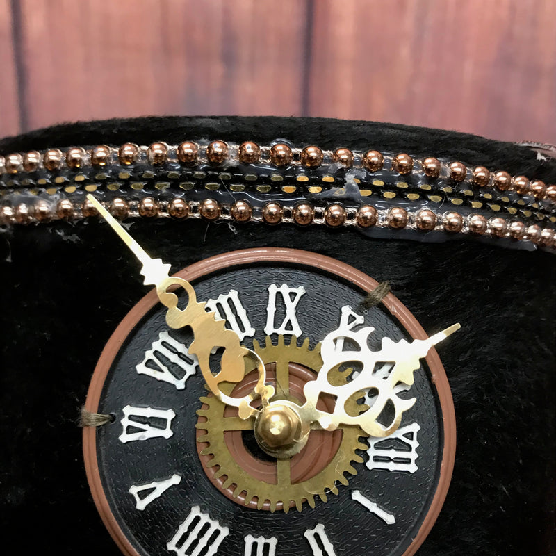Antiker Steampunk Zyliner Hut aus Maulwurfsfell Gr.56  hochwertig Unikat