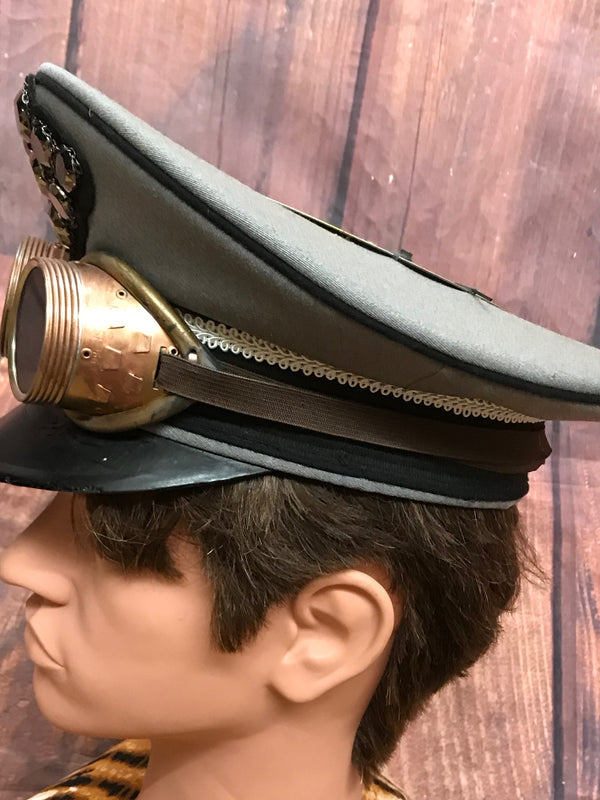 Hochwertiger Steampunk Hut Schirmmütze Kopfbedeckung Gr.56 Unikat