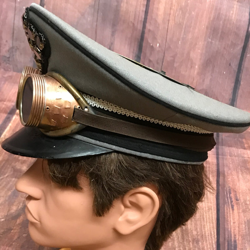 Hochwertiger Steampunk Hut Schirmmütze Kopfbedeckung Gr.56 Unikat