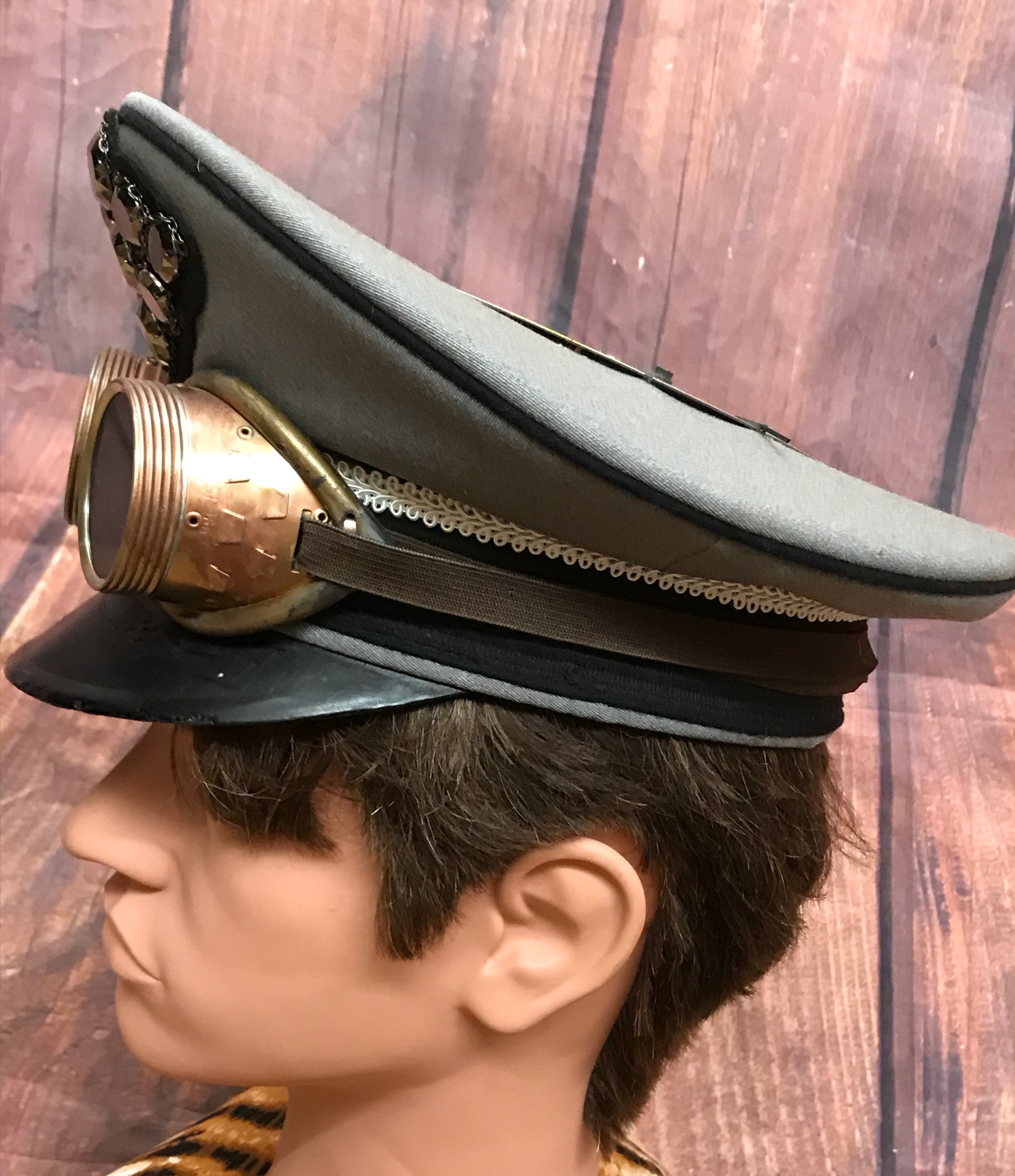Hochwertige Steampunk Schirmmütze Kopfbedeckung Gr.56 Unikat