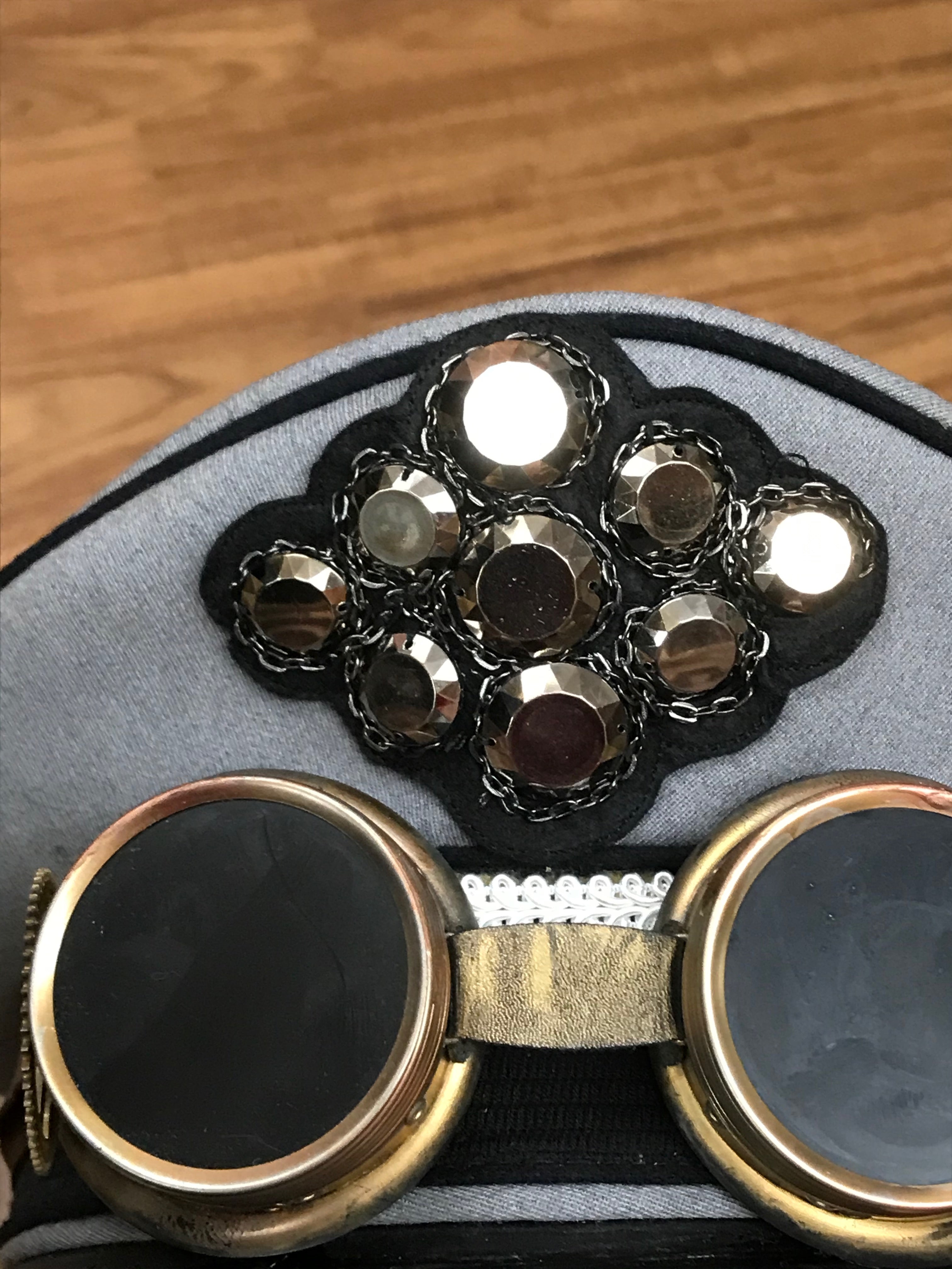 Hochwertige Steampunk Schirmmütze Kopfbedeckung Gr.56 Unikat