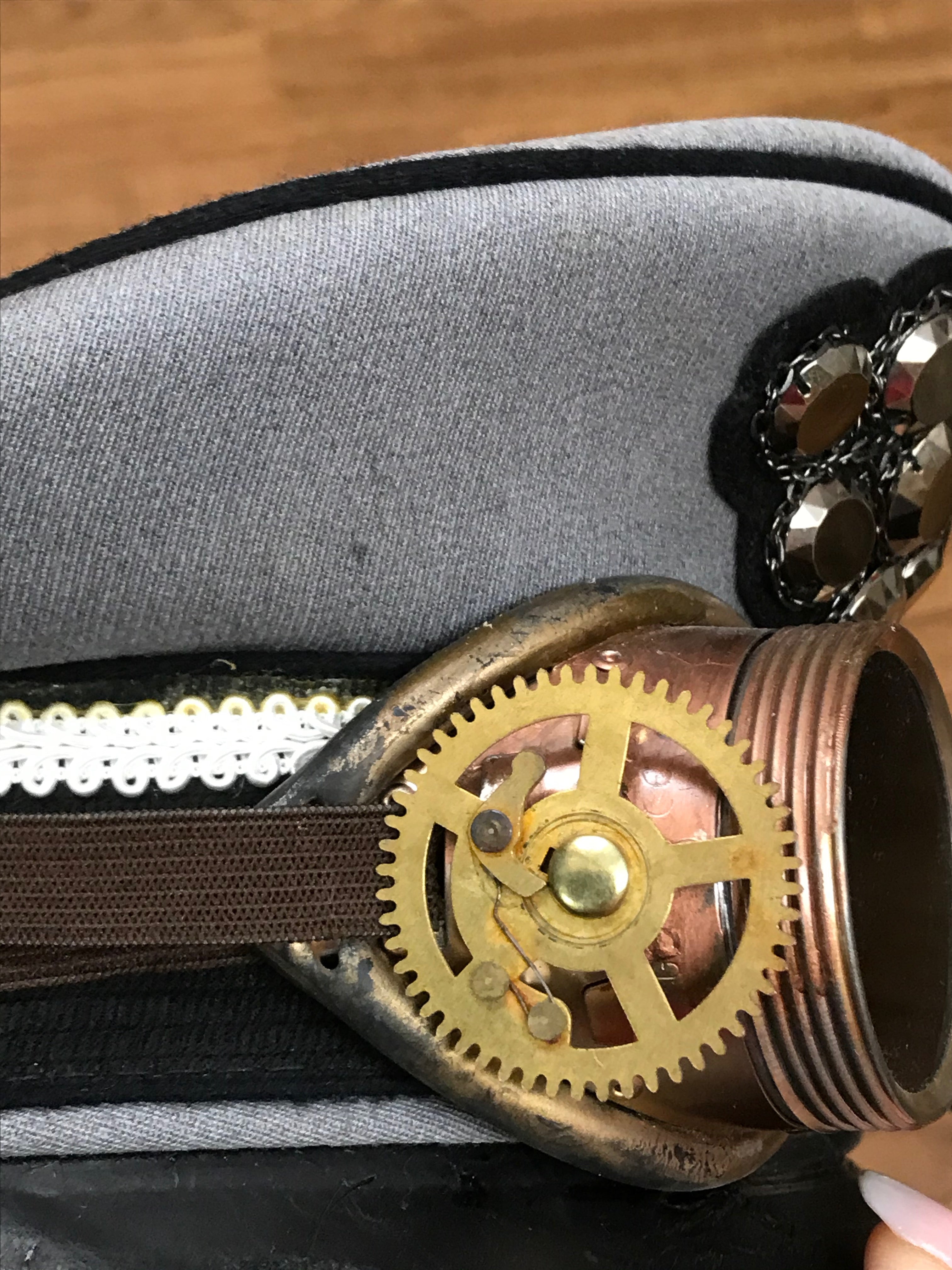 Hochwertige Steampunk Schirmmütze Kopfbedeckung Gr.56 Unikat