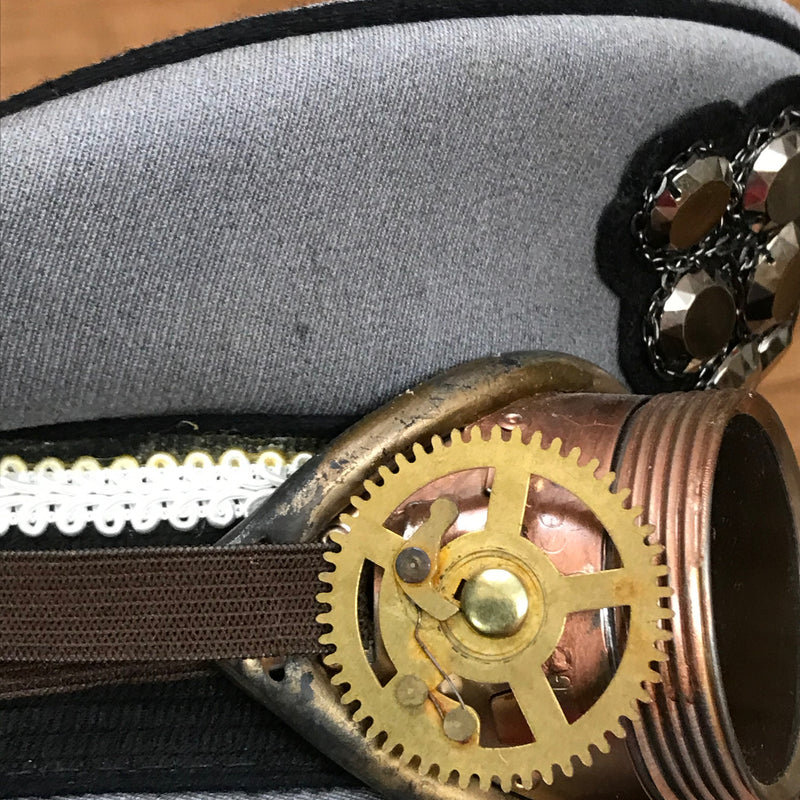 Hochwertiger Steampunk Hut Schirmmütze Kopfbedeckung Gr.56 Unikat