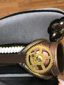 Hochwertige Steampunk Schirmmütze Kopfbedeckung Gr.56 Unikat