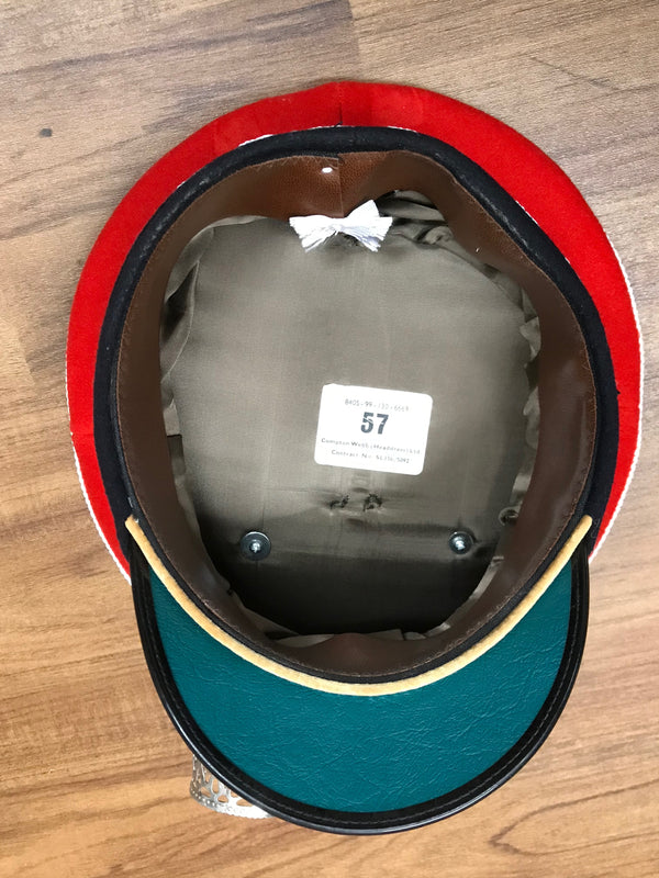 Rote Steampunk Schirmmütze für Uniform, Gr.57