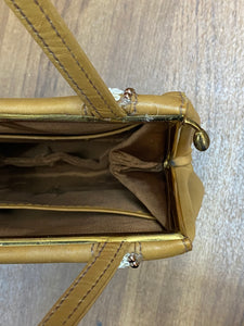 Steampunk-Handtasche aus braunem Leder
