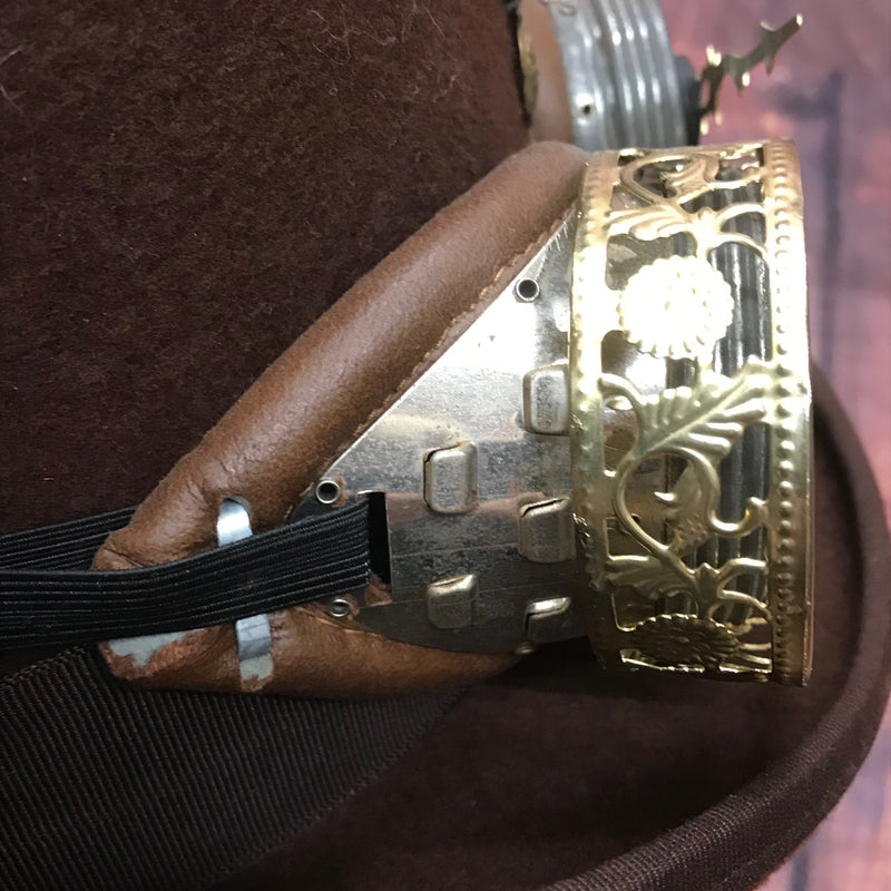 Steampunk-Zylinder Unikat – Größe 59 | Braun, Handverziert & Extravagant