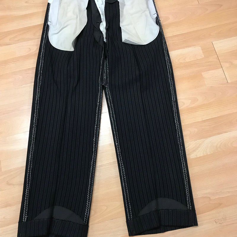 Antike Stresemann Herren-Hose aus Schurwolle Bundweite 89 cm Gr.50