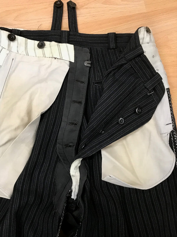 Antike Stresemann Herren-Hose aus Schurwolle Bundweite 89 cm Gr.50