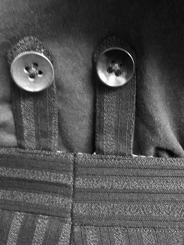 Vintage Stresemannhose Schwarz Gestreift – Größe 52, Bundweite 96 cm (Sale)