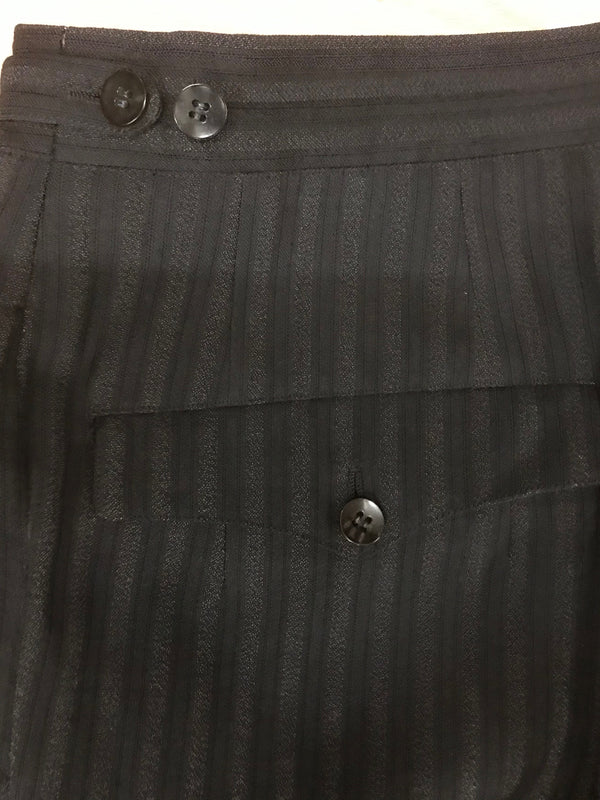 Vintage Stresemannhose Schwarz Gestreift – Größe 52, Bundweite 96 cm (Sale)