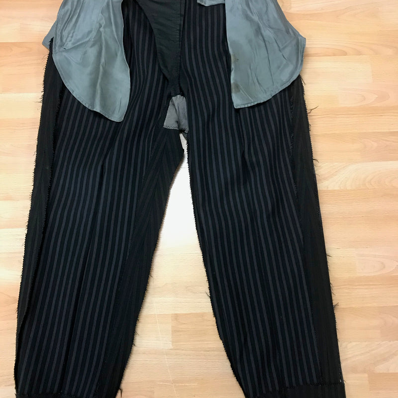 Vintage Stresemannhose Schwarz Gestreift – Größe 52, Bundweite 96 cm (Sale)