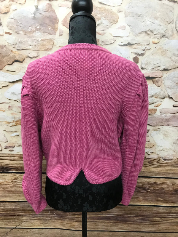 „Vintage Trachten Strickjacke Damen Größe 36 in rose, Rückansicht
