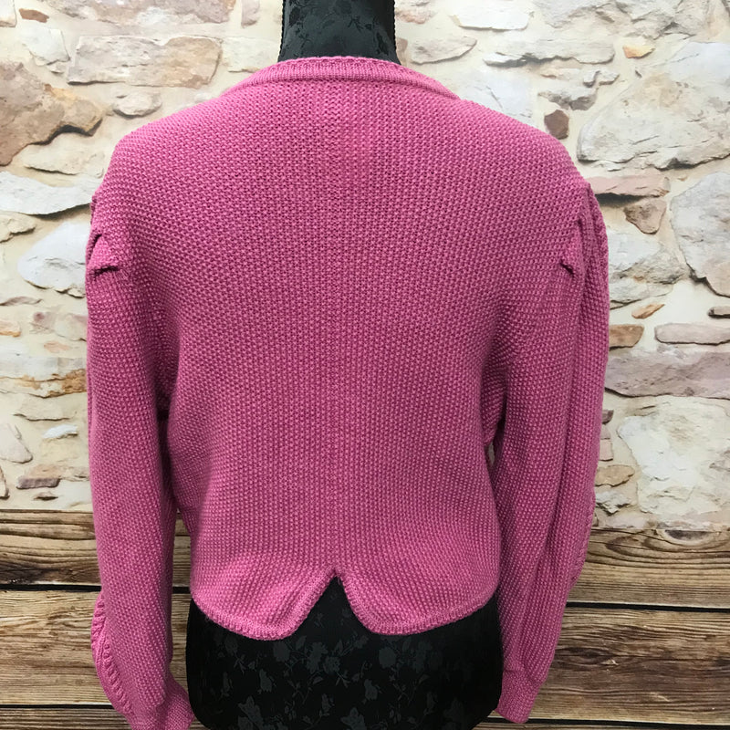 „Vintage Trachten Strickjacke Damen Größe 36 in rose, Rückansicht