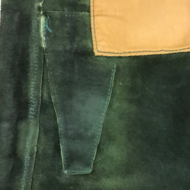 Dunkelgrüne Kniebundlederhose – Herren | Bundweite 46 cm | Mit Messertasche | Vintage Made in Germany