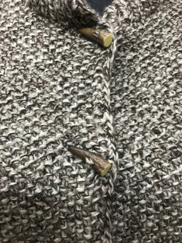 Trachten Strickjacke Damen Größe 46 – braun/beige, mit Zierträgern