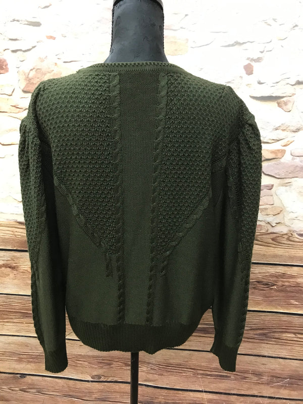Trachten Strickjacke Damen Größe 44 – Lepegro, dunkelgrün