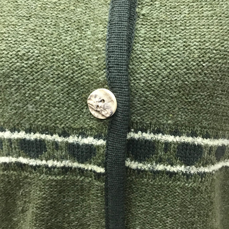 Trachten Strickjacke Damen Größe 44 – grün, mit Motivstickerei