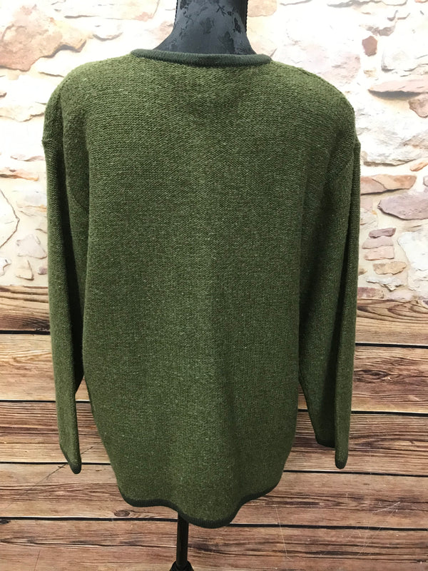 Trachten Strickjacke Damen Größe 44 – grün, mit Motivstickerei