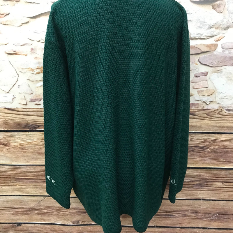 Trachten Strickjacke Damen Größe 48 – grün/rot