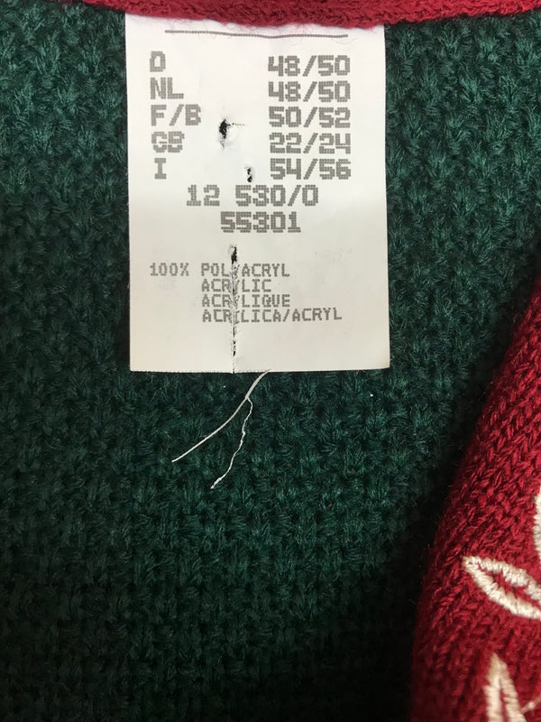 Trachten Strickjacke Damen Größe 48 – grün/rot