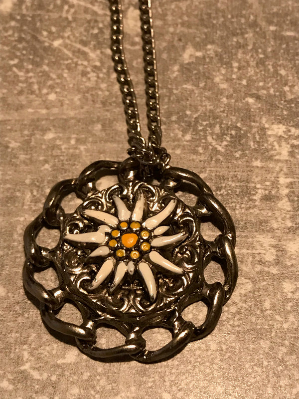 Trachtenschmuck Damen Trachtenkette mit Edelweiß-Motiv