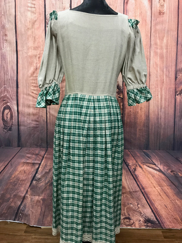 Trachtenkleid im Landhausstil – Größe 38 | Beige & Grün kariert | C&A