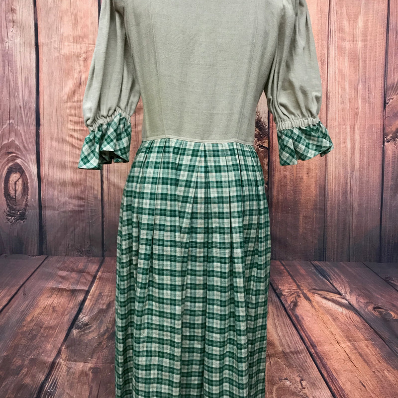 Trachtenkleid im Landhausstil – Größe 38 | Beige & Grün kariert | C&A