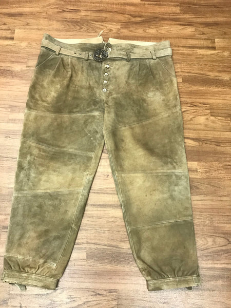 Trachtenlederhose Herren Größe 64 braun aus Echtleder mit Gürtel – Trachten Durner Memmingen Vintage