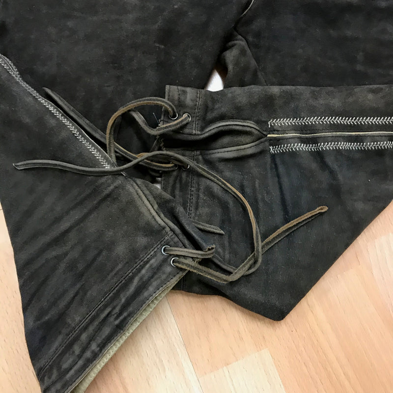 Kniebundlederhose von Lekra – Dunkelbraun | Bundweite 48 cm | Made in Germany