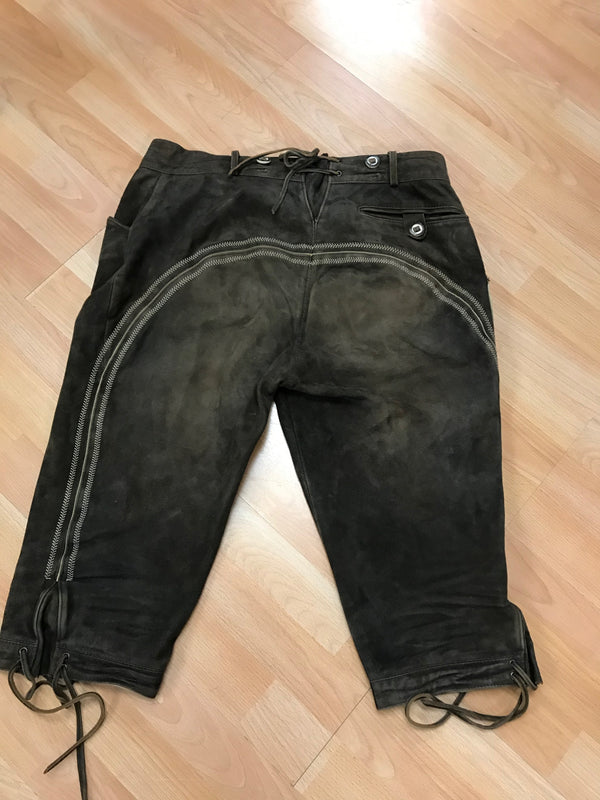 Kniebundlederhose von Lekra – Dunkelbraun | Bundweite 48 cm | Made in Germany