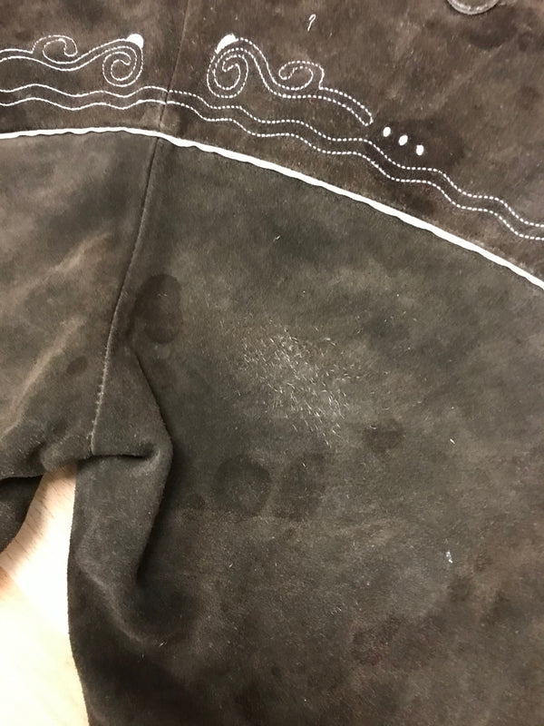 Kniebund Trachten Lederhose Kniebundlederhose von Edelnice – Herren | Dunkelbraun | Bestickt | Bundweite 56 cm | Vintageund 112 cm Gr.56