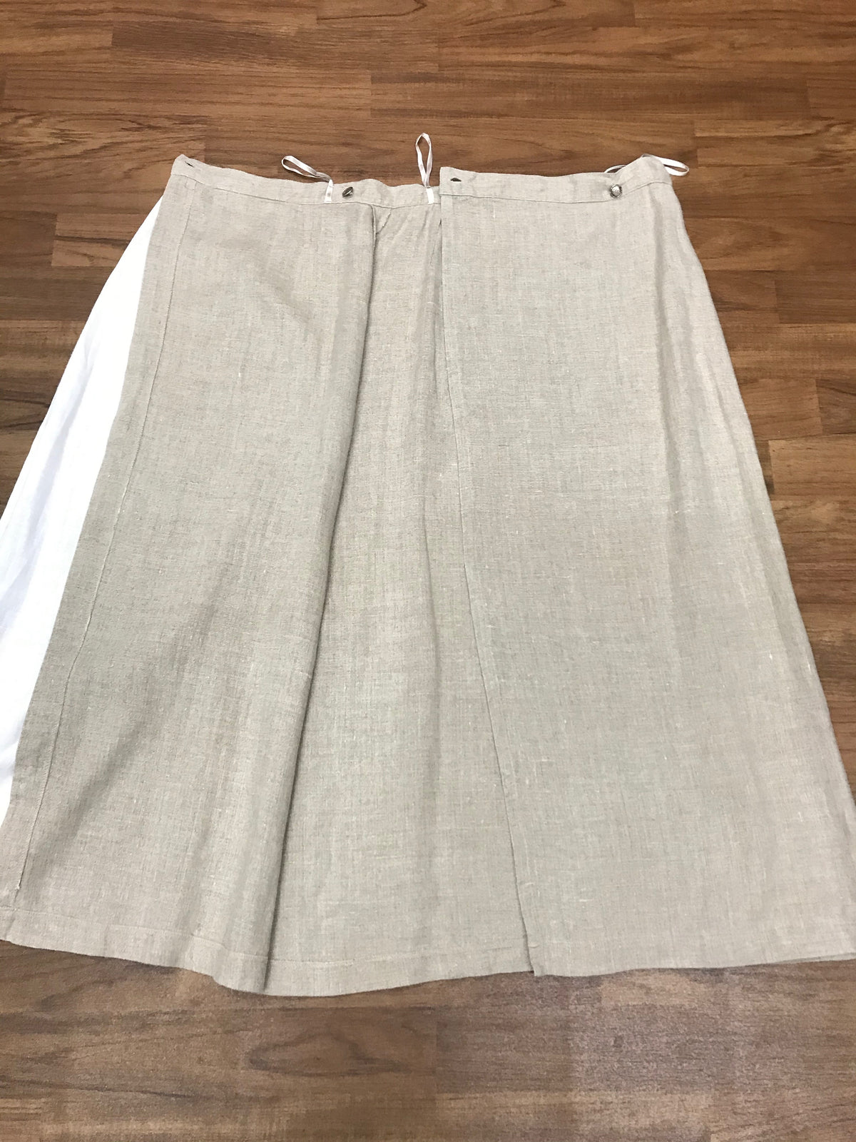 Vintage Damen Trachten-Wickelrock von Landhaus – Beige mit Creme, Größe 36