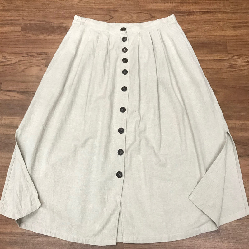 langer Lanhaus-Rock aus Baumwolle in beige