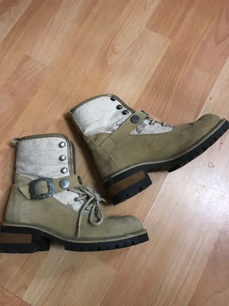 Damen Trachtenschuh Schnürboots Gr.37 in beige