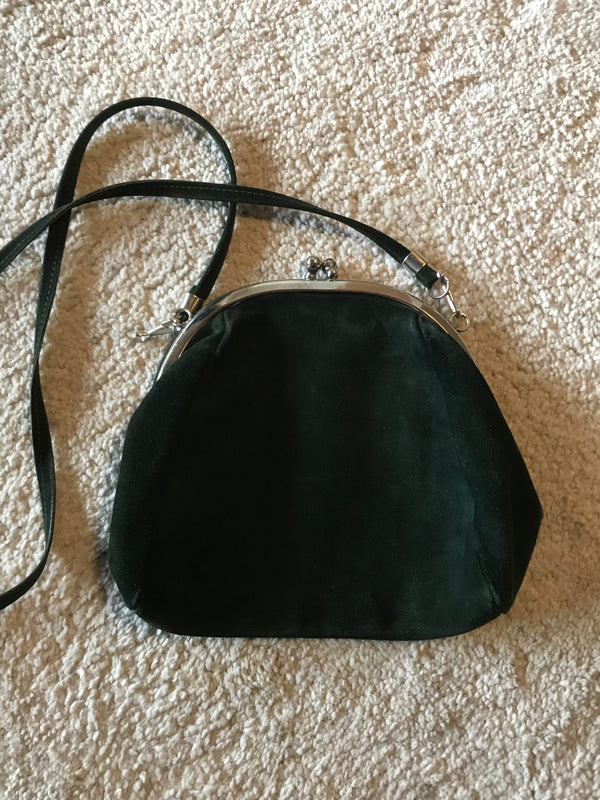 Vintage Trachtentasche dunkelgrün -Wildleder, Ansicht 4