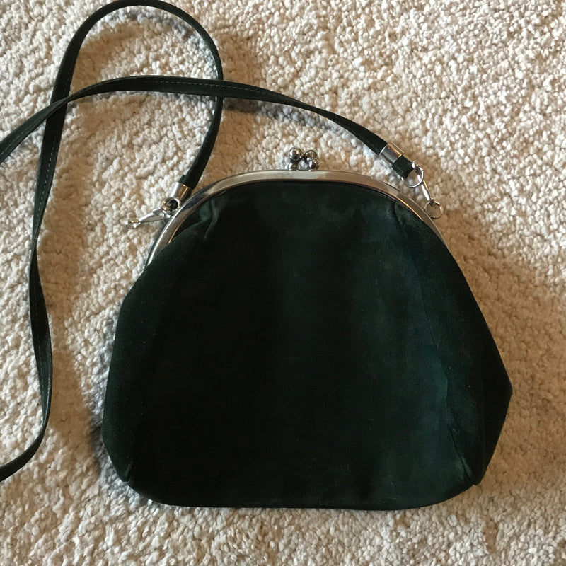 Vintage Trachtentasche dunkelgrün -Wildleder, Ansicht 4