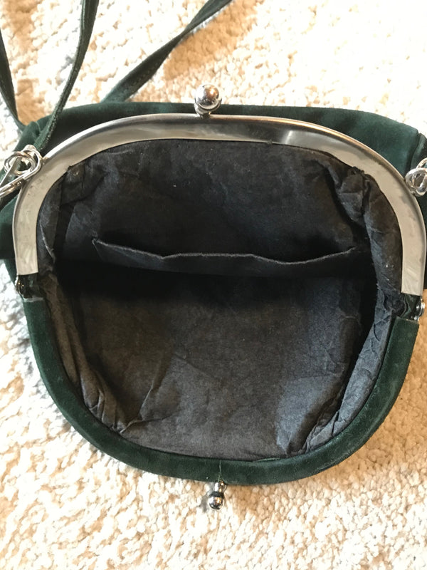 Vintage Trachtentasche dunkelgrün -Wildleder, Ansicht 5