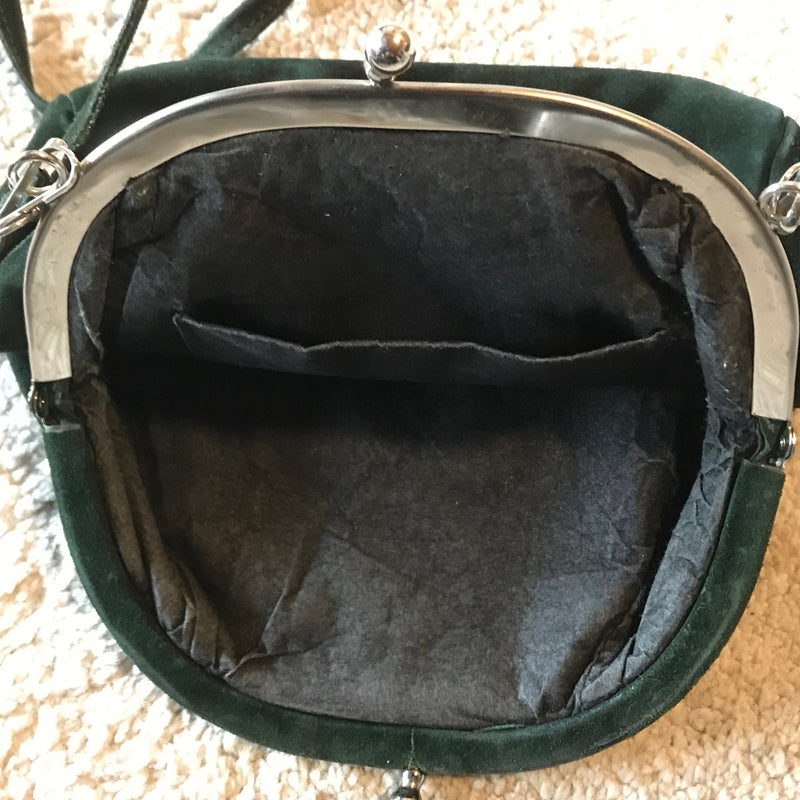Vintage Trachtentasche dunkelgrün -Wildleder, Ansicht 5