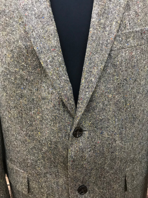 Herrenjacke Vintage Tweed Sakko Gr.50, braun meliert