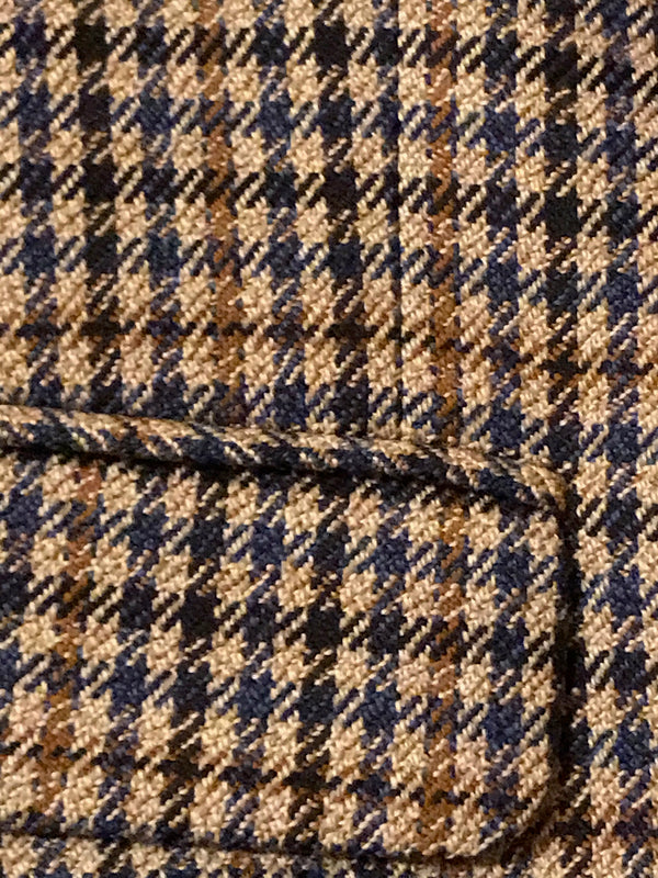 Kariertes Vintage Sakko in Größe 54 mit Schurwoll-Cashmere-Mischung