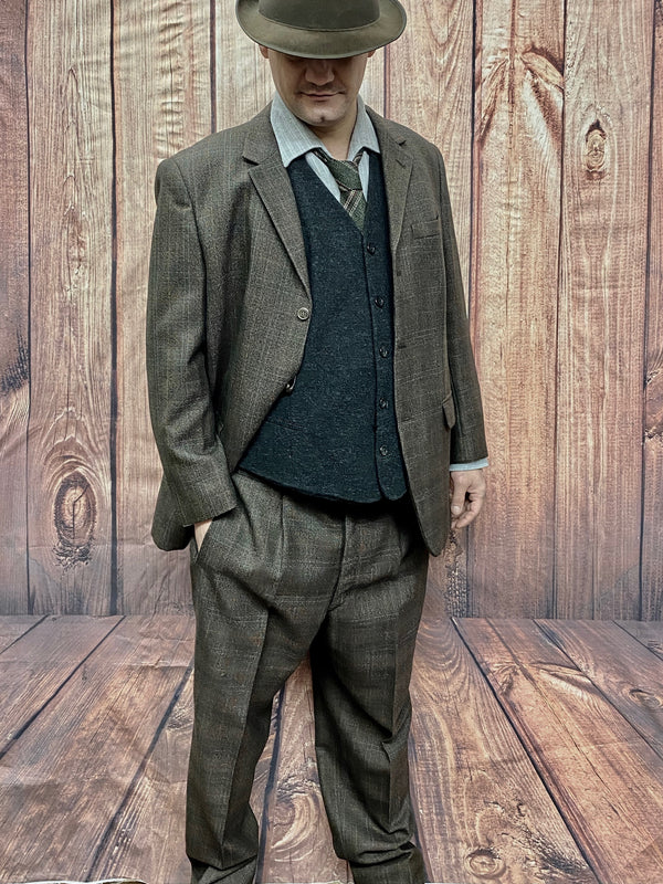 Komplettes 20er Jahre Herren-Outfit im Peaky Blinders Stil mit Hut