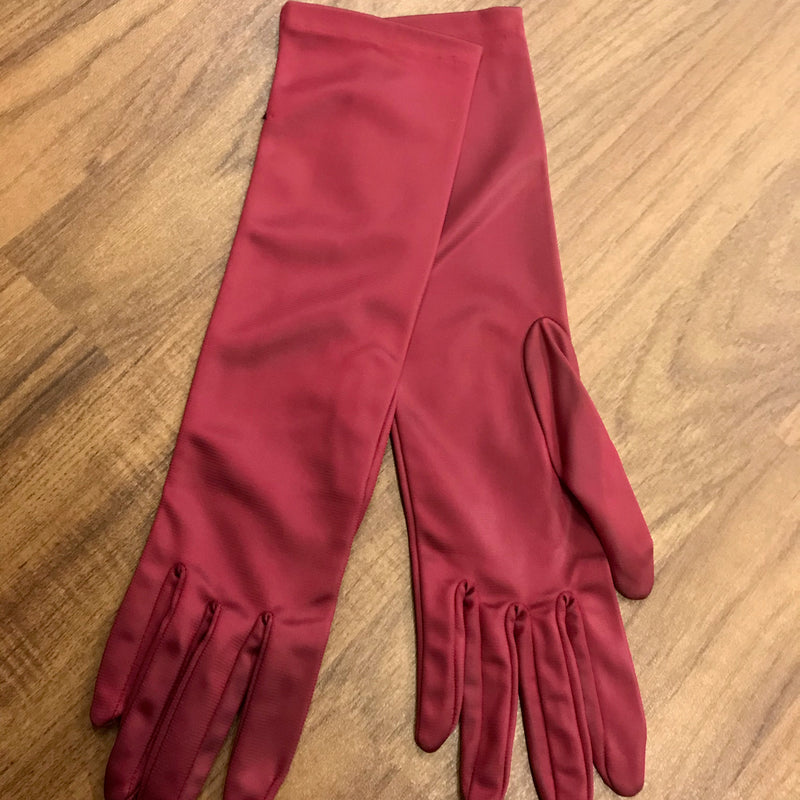 Vintage Damenhandschuhe weinrot, Gr. M, 35 cm, elegantes Retro-Accessoire