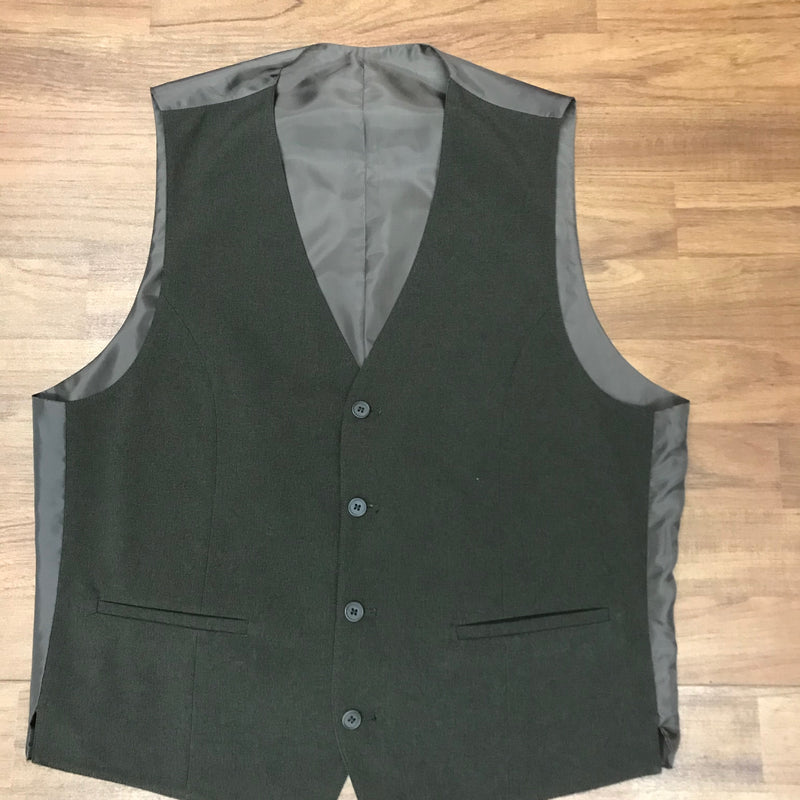 Vintage Wendeweste für Herren in Größe 52, tragbar in Braun und Olivgrün, elastischer Rückenbund, klassisch geschnitten