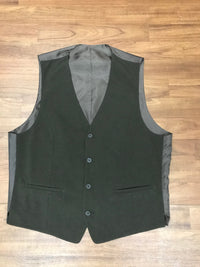 Vintage Wendeweste für Herren in Größe 52, tragbar in Braun und Olivgrün, elastischer Rückenbund, klassisch geschnitten