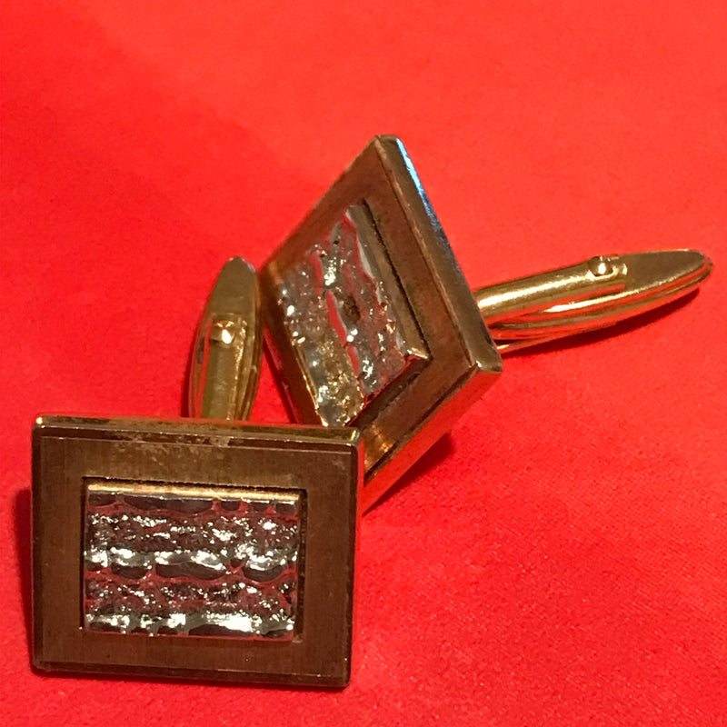 „Vintage Herren Manschettenknöpfe goldfarben geometrisch“